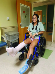 Student in wheelchair