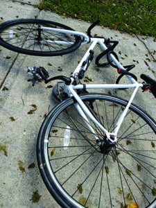 Toppled bike